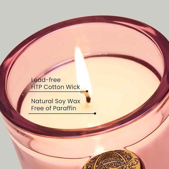 M&SENSE Natural Soy Candle | Jasmine & Pink | 9.2 oz, 50H Burn Time | Candle Gift for Her | Scented Candle for Mothers Day Gifts