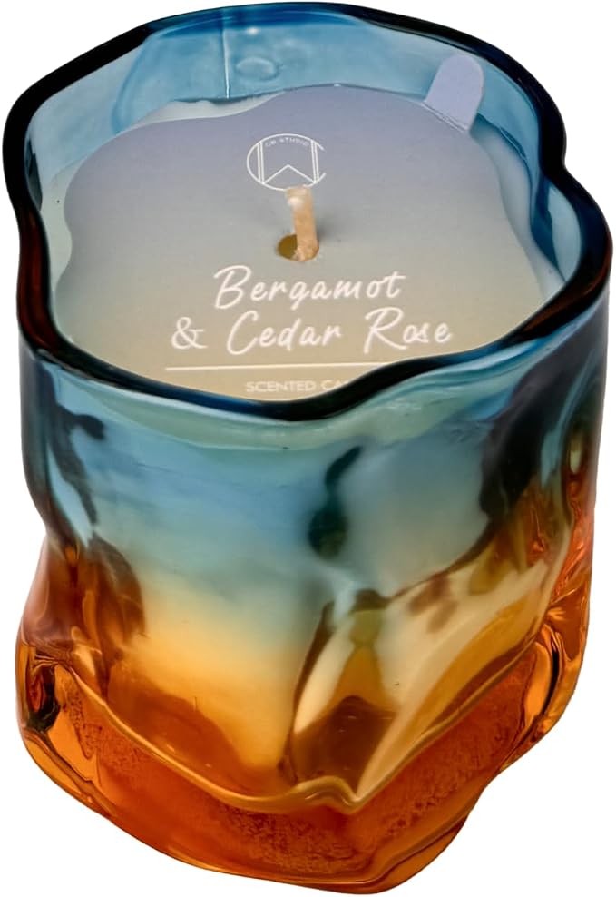 Signature Scent Ombre Jar Candle 4.5oz – CW Studio Hand-Poured Palm & Paraffin Wax, Up to 23 Hour Burn, Dust Cover Lid, Clean Burn Home Decor & Gift