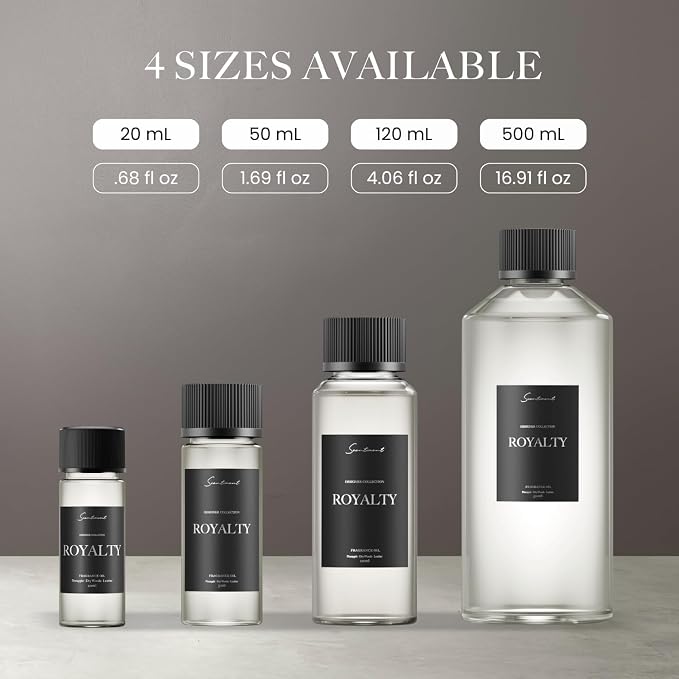 Scentiment Royalty Diffuser Oil - Premium Hotel Scent with Notes of Musk, Oakmoss, Amber, & Vanilla Home Scent, Aromatherapy Fragrance Oil Diffuser Refill - 4.06 fl oz (120 mL)