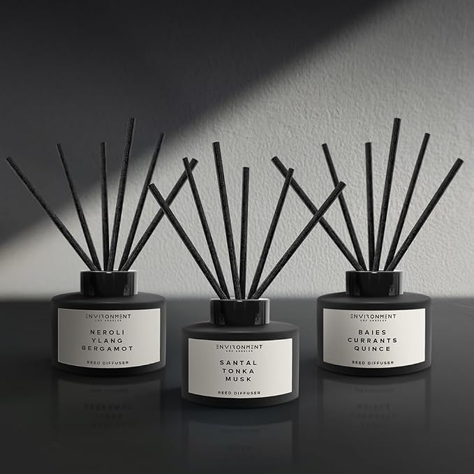 ENVIRONMENT Inspired by Designer Perfume IM L'Eau Reed Diffuser, 200ml Luxury Scented Aromatherapy (Rosewater | Peony Water | Washed Woods) Diffusers for Home, Diffusing Oil, Home Fragrance Product