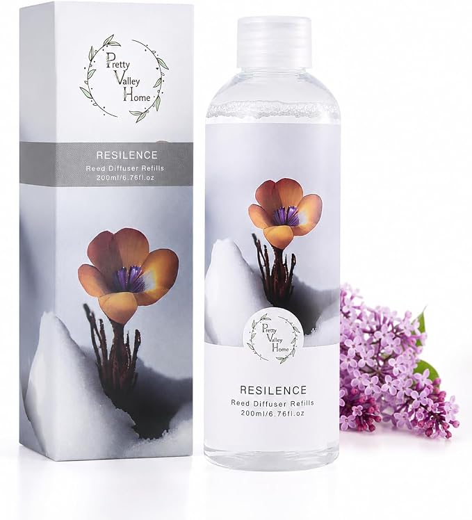 Reed Diffuser Oil Refill Dusty Lilac Scent - Strong Home Fragrance for Bathroom Shelf Decor 200ml
