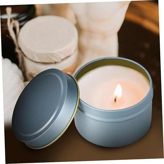 Beatifufu 24Pcs Metal Candle Jars with Lids DIY Candle Holders for Aromatherapy Tea Light Candle Making Portable Storage Containers for Home Decor and Parties
