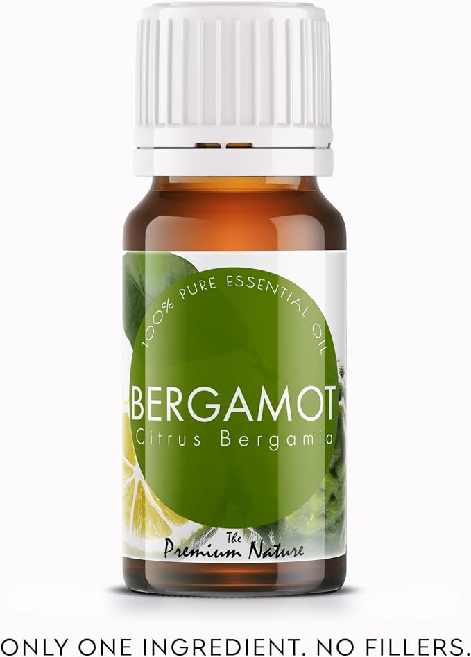 Organic Bergamot Essential Oil | 100% Pure & Natural Citrus bergamia Peel Oil with Fresh Citrus Floral Aroma | for Diffuser, Candle Making & DIY Aromatherapy Blends, 0.34 fl oz