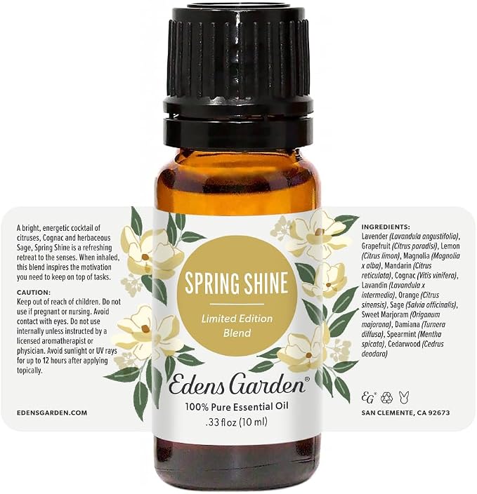 Edens Garden Spring Shine Essential Oil Blend- 100% Pure Premium Grade, Undiluted, Natural, Therapeutic, Aromatherapy, The Best for Diffusing, Candle, Laundry, Humidifiers 10 ml (.33 fl oz)