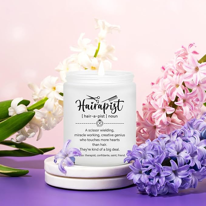 Hair Stylist Gifts for Women Men - Female Hairdresser Gifts Idea, Birthday Christmas Gift for Hairapist Barber Salon Owner Cosmetology Student Graduation Present - Lavender Scented Candle