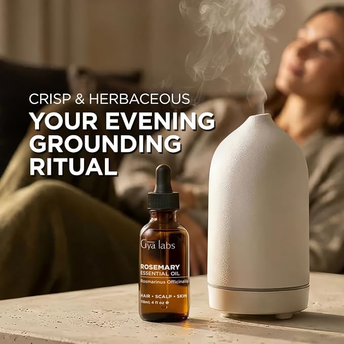 100% Pure Rosemary Essential Oil - 4 Fl Oz - Rosemary Oil for Hair, Skin, Diffuser, Aromatherapy & DIY Candle Making Scent