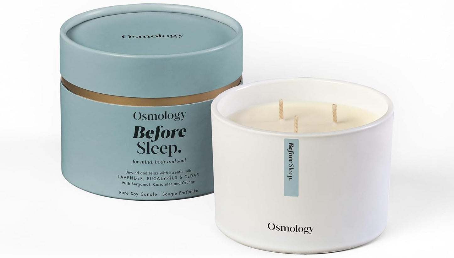 Before Sleep Aromatherapy Candle – Lavender, Eucalyptus & Cedar Scented Candle, Plant-Based Wax, 15.8 oz, 60 Hour Burn Time, Relaxation & Bedtime Candle