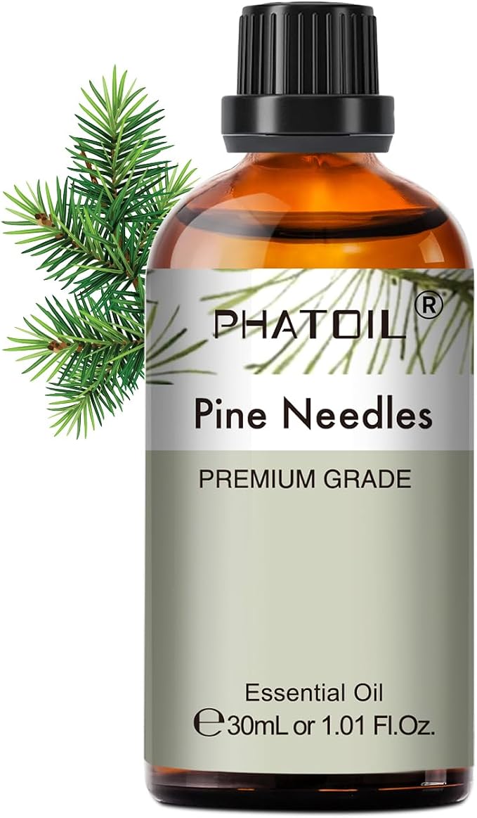 Pine Needles Essential Oil, 1.01Fl.Oz (30ML) PHATOIL Pure Essential Oil Singles for Aromatherapy Diffusers, Humidifiers, Great for DIY Candle and Soap Making, Gift for Friend