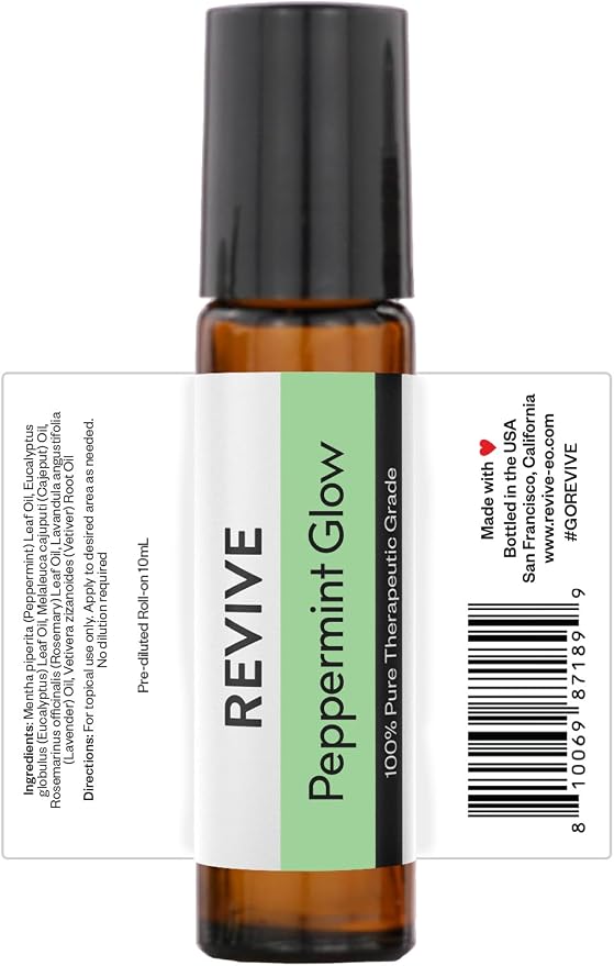 Top 6 Roll-Ons Kit by Revive Essential Oils - 100% Pure Therapeutic Grade, for Diffuser, Humidifier, Massage, Aromatherapy, Skin & Hair Care - Cruelty Free - Unrefined Oils with No Fillers.