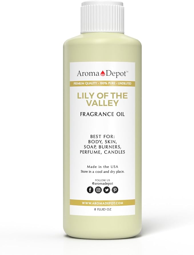 Aroma Depot 8 oz / 8 Ounce Lily of the Valley Perfume/Body Oil Our Interpretation, Premium Quality Uncut Fragrance Oil Soap, Candle Making & Incense