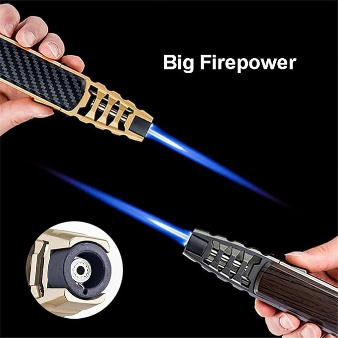 Valentines Day Gift for Him 2 Packs Portable Brightfire,Turbine Jet Bright Fire Lighter,Windproof Straight Torch Blue Flame Lighter,Wind Resistant Bright Fire Lighters,Torch lighters Butane refillable
