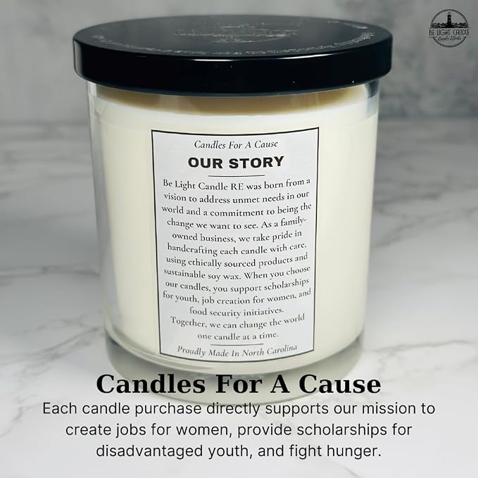 Coastal Beach Candle | Purpose-Driven Soy 12oz Scented Non-Toxic | Gifts for Women | Blue Aesthetic | Decorative Cute Candle | Be Light Candle RE (Calm Waters)