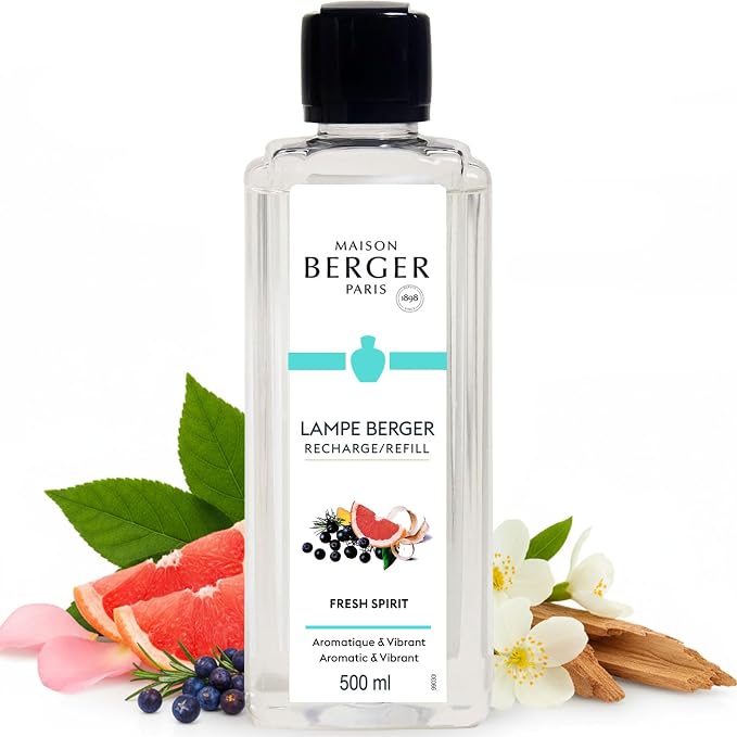 MAISON BERGER Lampe Berger Refill, 500 ml, Fresh Spirit | Catalytic Lamp Fragrance Refill, Helps Neutralize Odors, ~80 h Fragrance Diffusion, Made in France