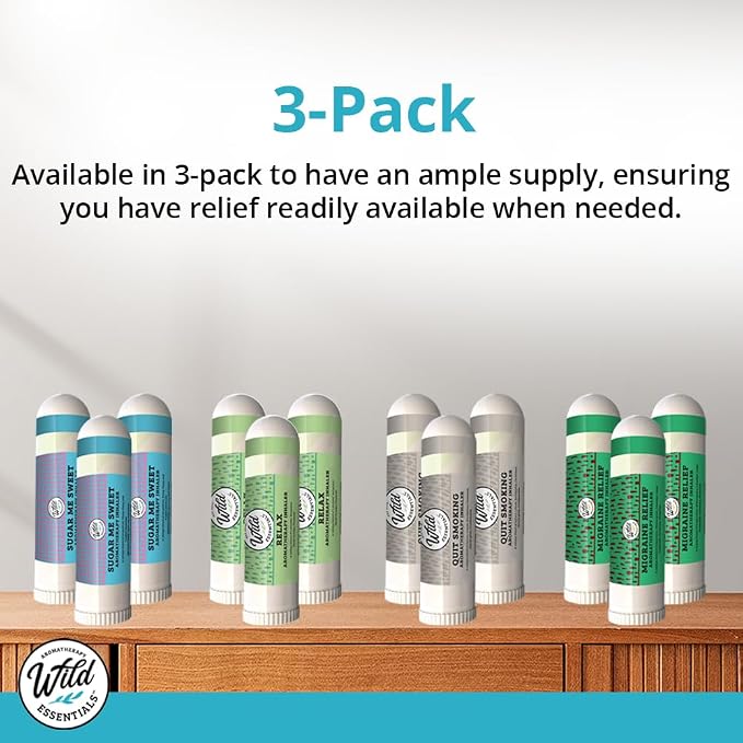 Wilder Essentials 3 Pack of Go The F to Sleep Aromatherapy Nasal Inhalers Essential Oils to Help with Relaxation and Sleep