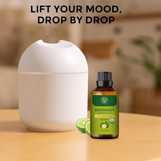 Bergamot Essential Oil | USDA Certified Organic Bergamot Oil | for Skin and Hair | for Aromatherapy and Diffuser | DIY Soap & Candle Making | 1 fl. Oz