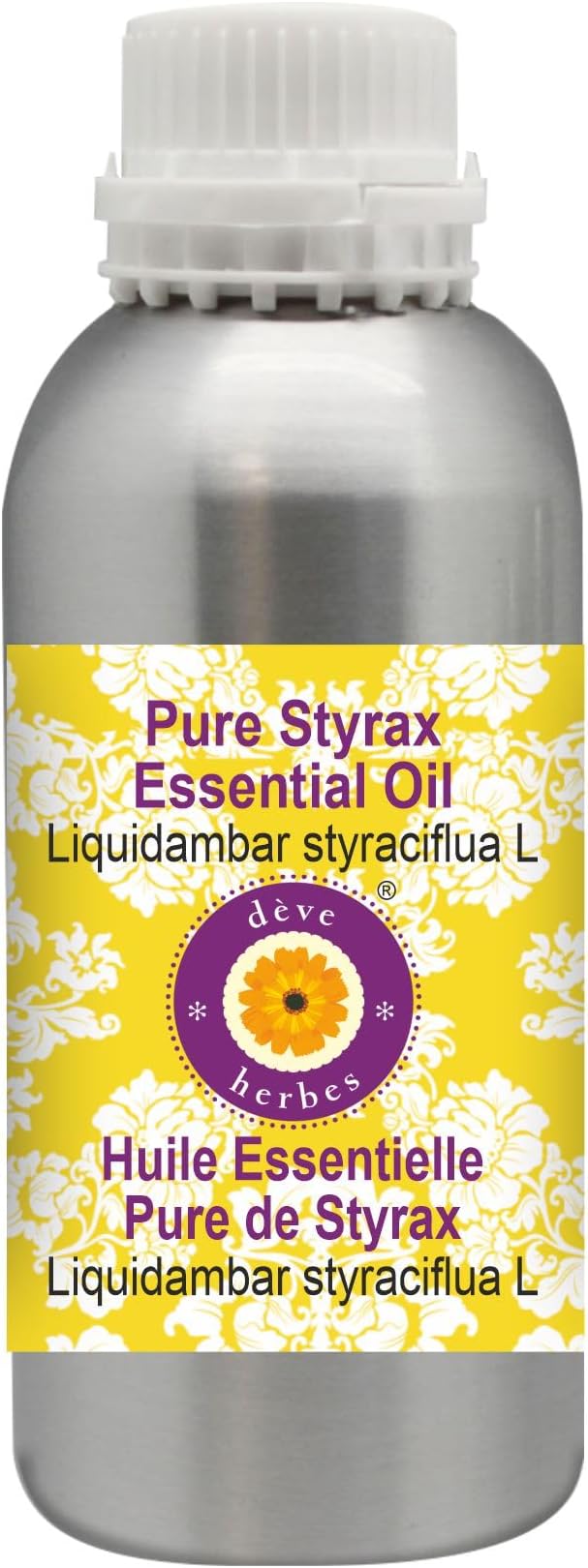 Deve Herbes Pure Styrax Essential Oil (Liquidambar styraciflua L) Steam Distilled 630ml (21 oz)