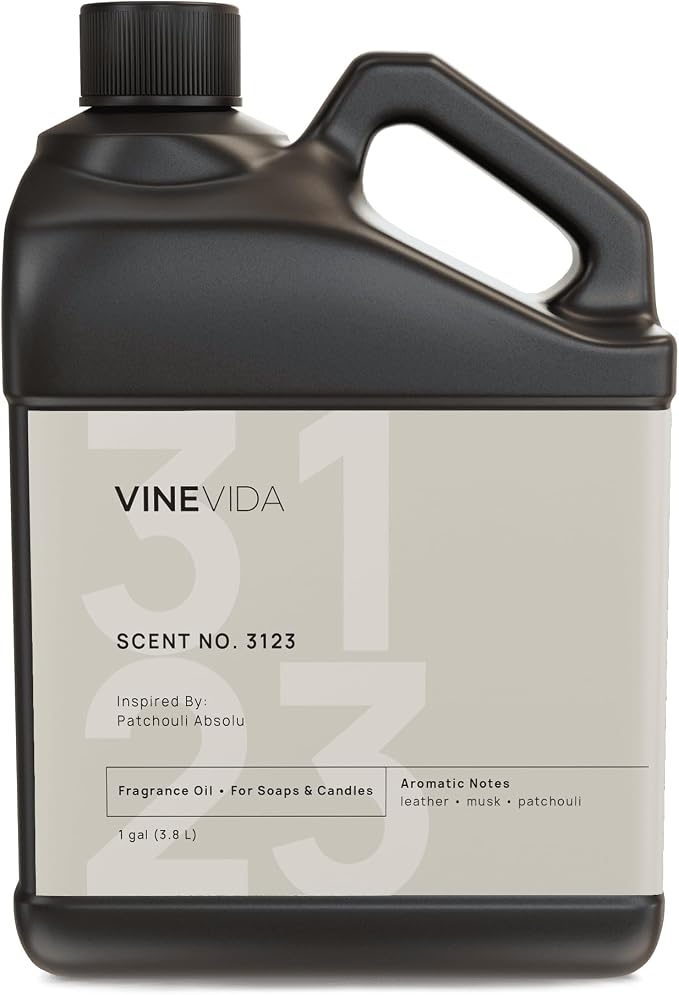 VINEVIDA Scent NO. 3123 Fragrance Oil - 1 Gallon (8lbs) - Inspired by: Patchouli Absolu Fragrance Oil for Candle Making - Made in USA Candle Scents Scents for Soap Making