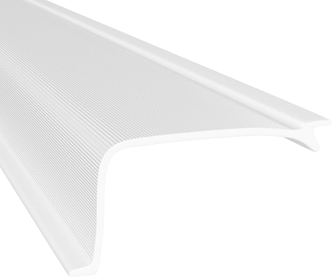 KASTLITE Linear Under Cabinet Light Cover Replacement | White Ribbed Acrylic Undercabinet Lens Diffuser | 24-3/8"L x 1-7/8"W x 1" H | Under Counter Lights for Kitchen, Bathroom & Vanity | Shape C