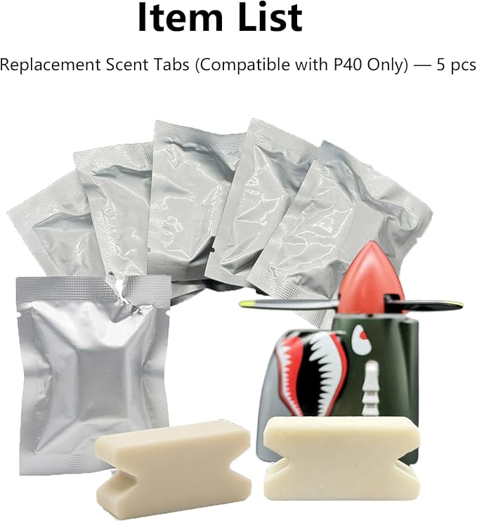 Refills Only for P40 Car Air Freshener, 5 Pack Solid Fragrance Replacement Pads, Airplane Diffuser Not Included(5pcs Freshener Refills)