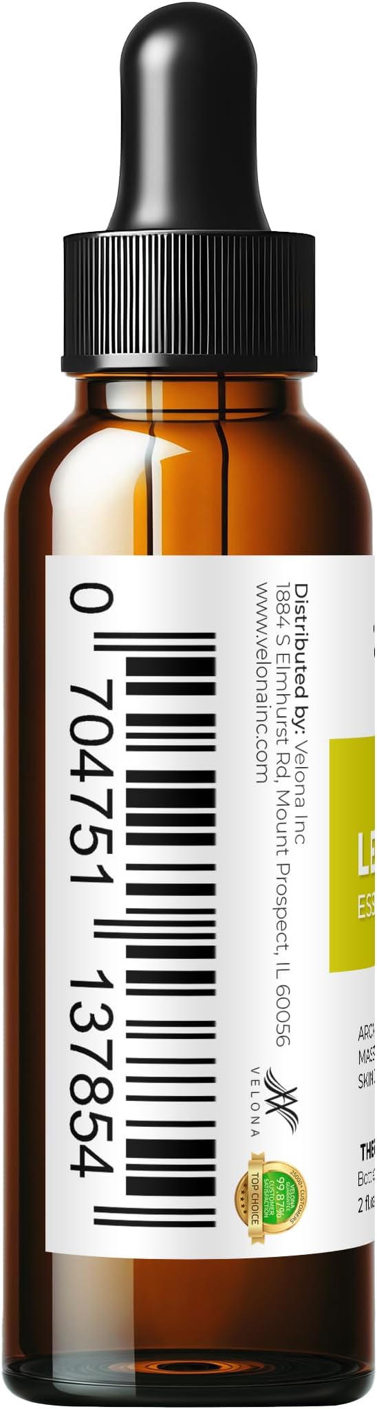 Lemon Essential Oil by Velona - 2 Fl Oz | Therapeutic Grade | for Aromatherapy Diffuser, Massage, Skincare, Haircare, Soapmaking | Undiluted