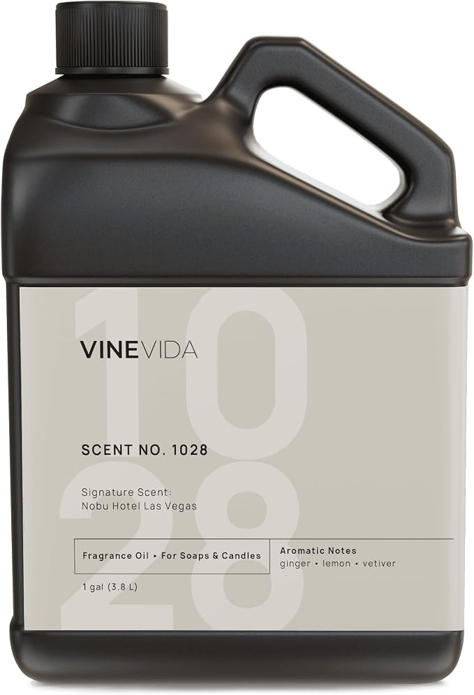 VINEVIDA Scent NO. 1028 Fragrance Oil - 1 Gallon (8lbs) - Inspired by: Nobu Hotel Las Vegas Fragrance Oil for Candle Making - Made in USA Candle Scents Scents for Soap Making