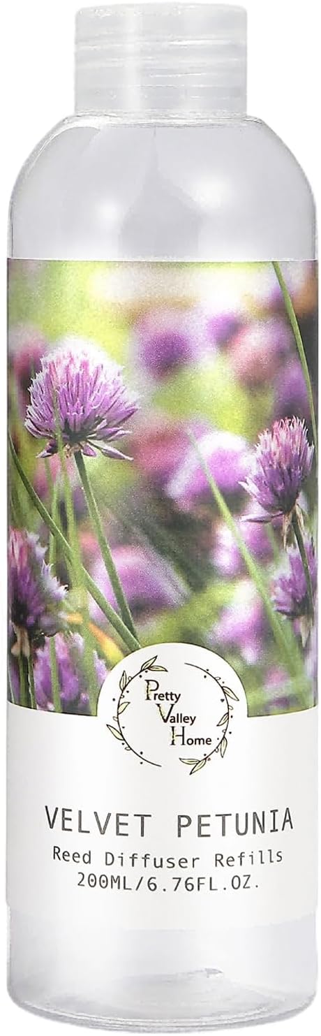 Reed Diffuser Refill, Velvet petunial 6.7 oz. Scented Oil for Reed Diffuser Home Fragrance for Bathroom, Bedroom, Office Decor
