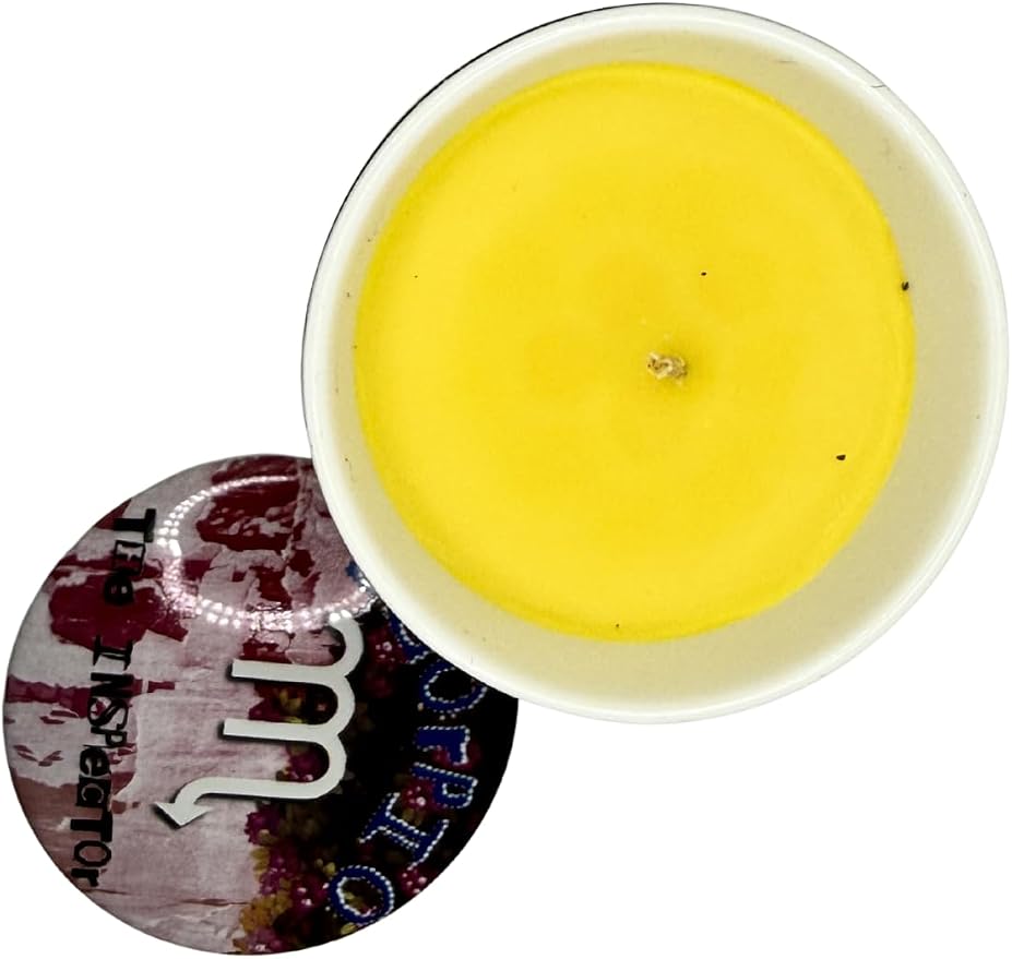 Scorpio Soy Candle (Scented Soy Candle in Ceramic Jar 12.3 oz, Zodiac Themed, Clean Burning and Soothing Jasmine Scent to Promote Relaxation and Positivity, 80 Hour Burn time, Reusable jar)