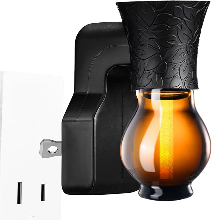 Plug in Oil Diffuser, 1 Set Blank for DIY Air Freshener Make Unique Home Scent Aromatherapy, Work with Essential Oil, EO+Water, Fragrance Refill for Plugins (Warmer + Glass + Wick)