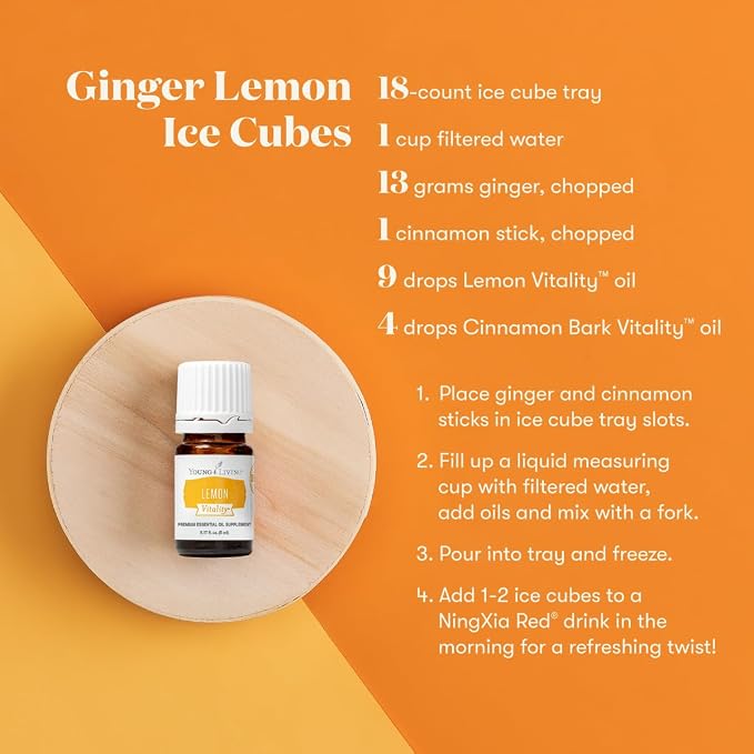 Young Living Vitality Lemon Essential Oil 5ml | Zesty & Refreshing Citrus Flavor for Culinary Delights | Enhance Dishes & Beverages with Bright, Invigorating Flavor