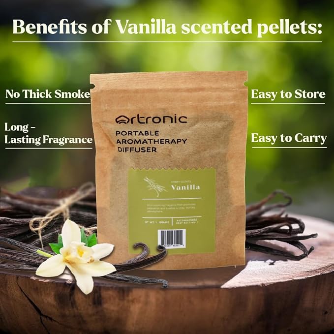 Aroma Diffuser-Compatible Scented Pellets/Granules : Vanilla,10g, Refills for Orbby Incense Burner