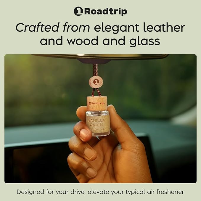 Hanging Air Freshener - Long Lasting Essential Oil Diffuser - Car Accessories for Men & Women - Pack of 2 Non-Toxic Car Air Freshener - 0.27FL OZ/8ML (Vanilla Cabin)