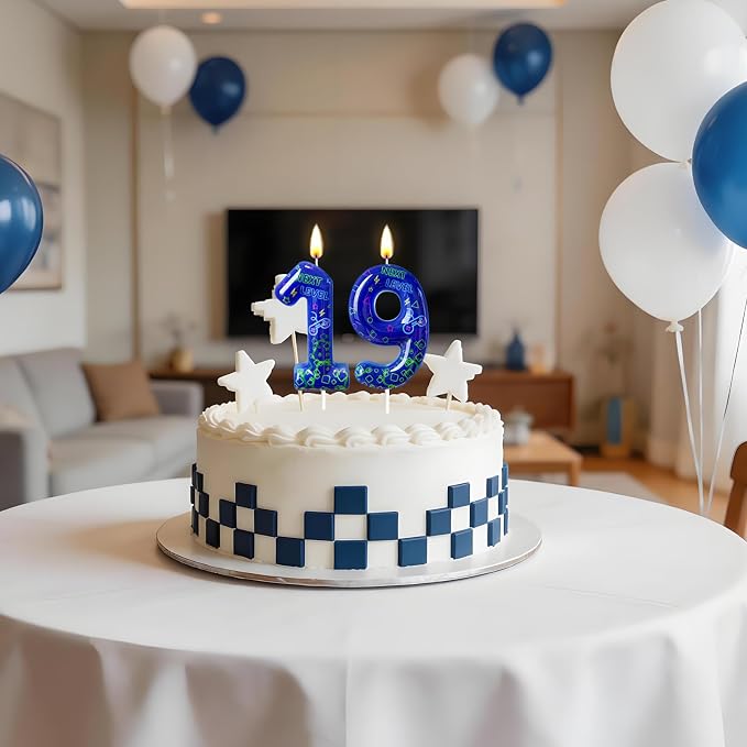 Number 9 Birthday Candle for Cake – Blue Gaming Theme Number Candle with “Next Level” Design, Video Game Style Cake Topper for Anniversary & Celebration