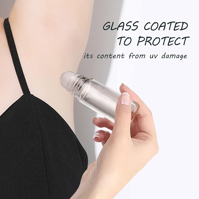 8 Pack 30ml Glass Roll On Bottles Empty Deodorant Containers Travel Glass Roller Ball Bottles For DIY Essential Oil Sunscreen Moisturizer Perfume Aromatherapy