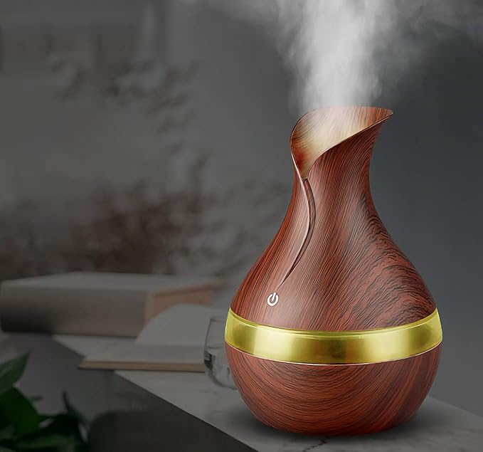 Essential Oil Diffuser 10 Hours One-Fill Diffuser Electronic Ultrasonic Humidifier Aromatherapy Home Essential Oil Cool Mist with 7 Color Lights Auto Shut-Off - 300ML