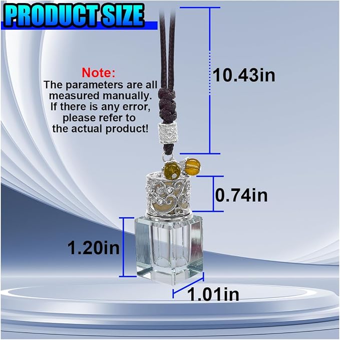 Hanging Car Essential Oil Diffuser Bottle, Crystal Block Car Rear View Mirror Charm, 8 ml Empty Glass Bottle Pendant, Elegant Auto Interior Decoration Accessories (Block)