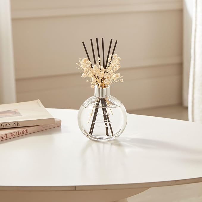 Flower Reed Diffuser Set 5.07oz Olive Flower Scent Diffuser with Sticks Home Fragrance Reed Diffuser for Bathroom Shelf Decor