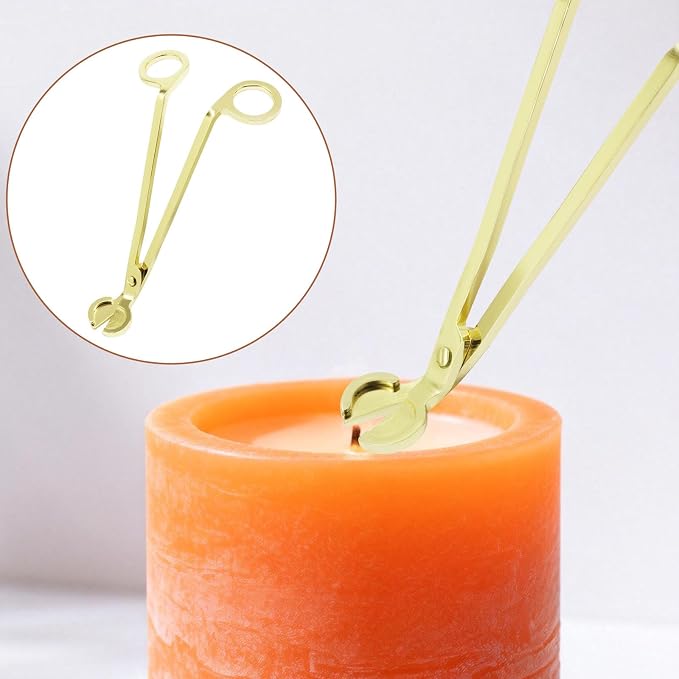 Candle Wick Trimmer, Stainless Steel Candle Wick Clipper Wick Cutter Scissor, Gold