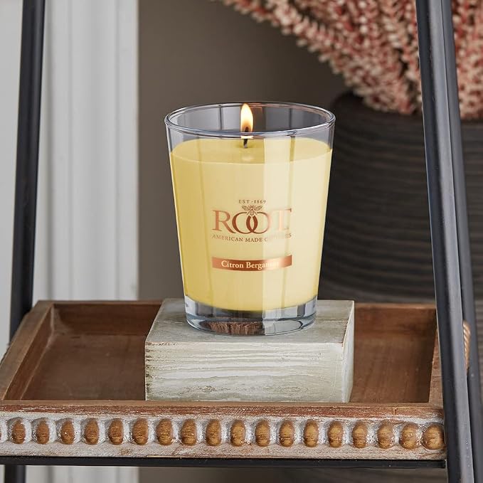 Root Candles Scented Candles Honeycomb Beeswax Blend Premium Handcrafted Candle, Large Veriglass, Citron & Bergamot