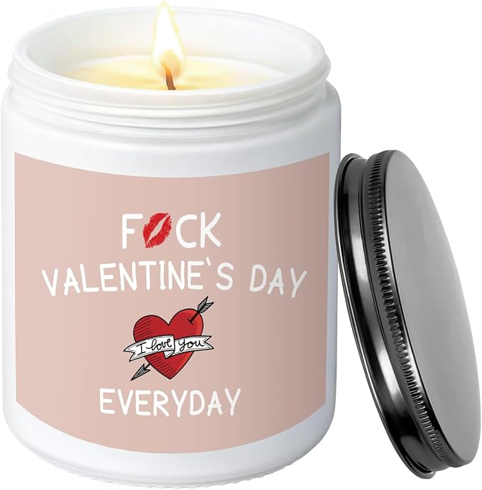MOASITN Valentines Day Candles for Her Girlfriend Wife, Romantic & Funny Love Gift for Him Boyfriend Husband, Best Valentines Birthday Lavender Scented Candel Couple Presents for Women Men