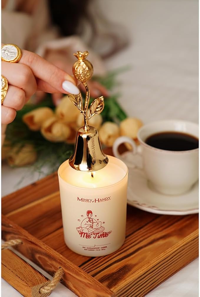 Candle Snuffer Accessory - Brass Design - Safely Extinguish Candle Flames - Home Decor and Gift for Candle Lover (Pomegranate)