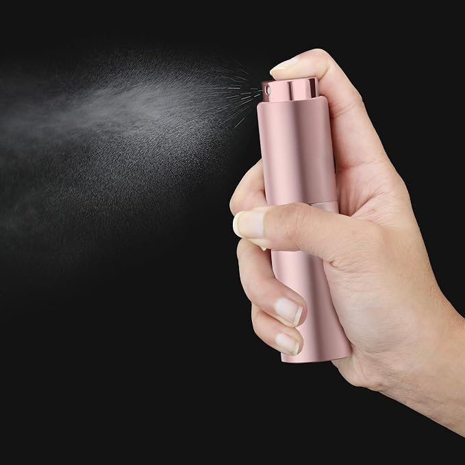 Cologne Travel Bottle 20ml - Large Size Perfume Atomizer Refillable for Men - Pocket Empty Fragrance Sprayer for Refill - 0.67oz Portable Twist Spray Sample Container for Purse Pink