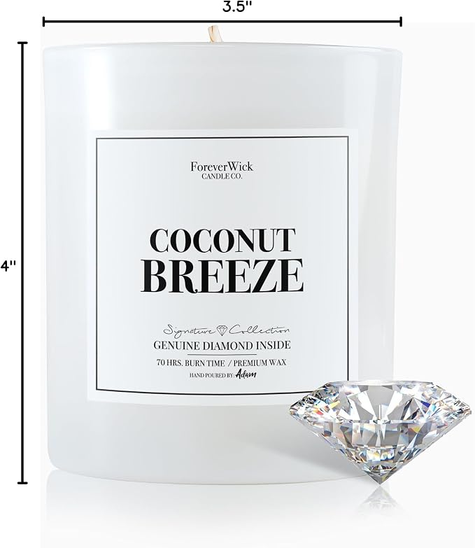 Foreverwick Coconut Breeze Candle | Gifts for Women | Valentines Gifts | Aromatherapy Candle for Bath, Destress & Clearance | Strong Scented Candles for Decor | 14 oz & 70 Hours Burning Time