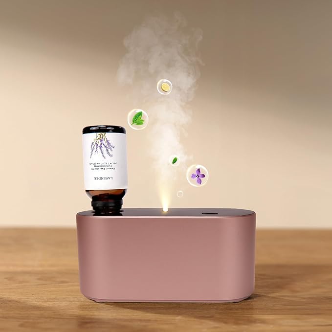 Waterless Diffuser for Home Essential Oil Diffuser, Aromatherapy Diffuser, Portable Scent Diffusers, 3 Mist Modes, Cycle Start for Bedroom, Office Studio 350-700 sq. ft Rose Gold