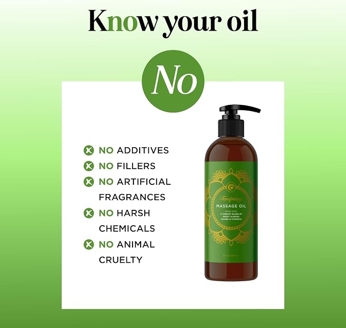 Luxurious Tropical Massage Oil for Couples - Easy Glide Non Greasy Sensual Massage Oil for Date Night with Silky Smooth Sweet Almond Oil Coconut and Jojoba - Vegan Non GMO & Gluten Free (8 Fl Oz)