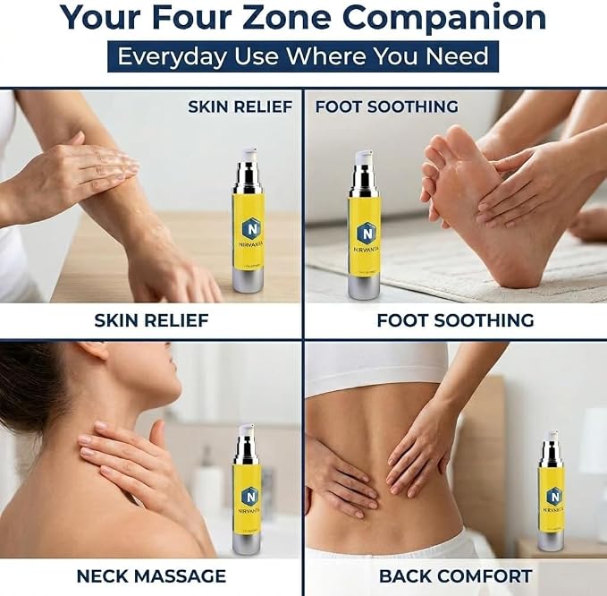 Nirvanta Frankincense Oil Pump for Hands, Feet & Body, 1.7 fl oz / 50 ml – Botanical Skin Care Oil with Frankincense, Myrrh, Lavender & Rosehip – Fast Absorbing Moisturizing Body Oil for Daily Use