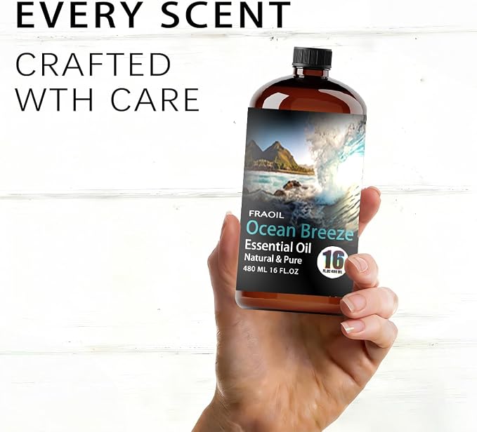 Ocean Breeze Essential Oil, Ocean Breeze Oil 16 Fl Oz 480ML for Diffuser Humidifier Yoga Cleaning DIY Candle Soap Making Perfume Gift for Women Ocean Breeze Fragrance Oils