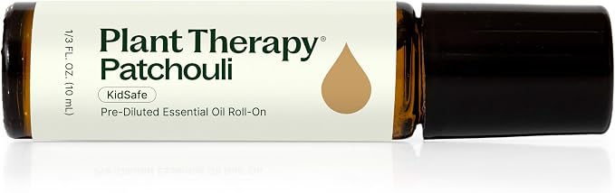 Plant Therapy Patchouli Essential Oil 100% Pure, Pre-Diluted Roll-On, Natural Aromatherapy for Relaxation, Stress Relief, and Skin Care