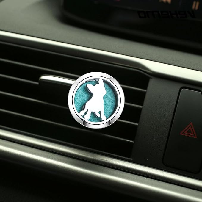 Dog Car Diffuser Vent Clips Essential Oil Car Diffuser (Oil Not Included) Stainless Steel Car Accessories for Women Mother's Birthday with 10 Felt Pads
