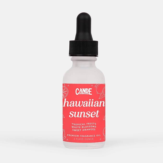 CANDECraftCo 4 Fl oz Fragrance Oils for Aromatherapy, Essential Oils for Home Diffusers, DIY Candle and Soap Making, DIY Scented Products (4 oz, Hawaiian Sunset)