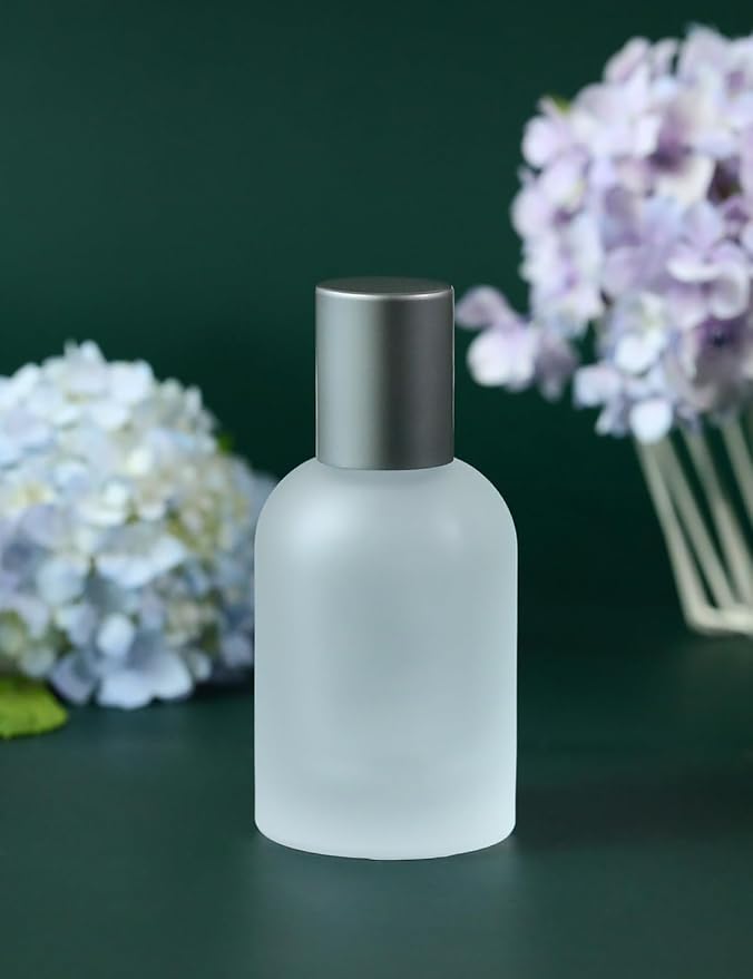 50ml/1.7 Oz Glass Spray Bottle Perfume Atomizer,Empty Travel Refillable Perfume Spray Bottle with 3 Kinds of Dispenser (Frosted Glass, 50ml)